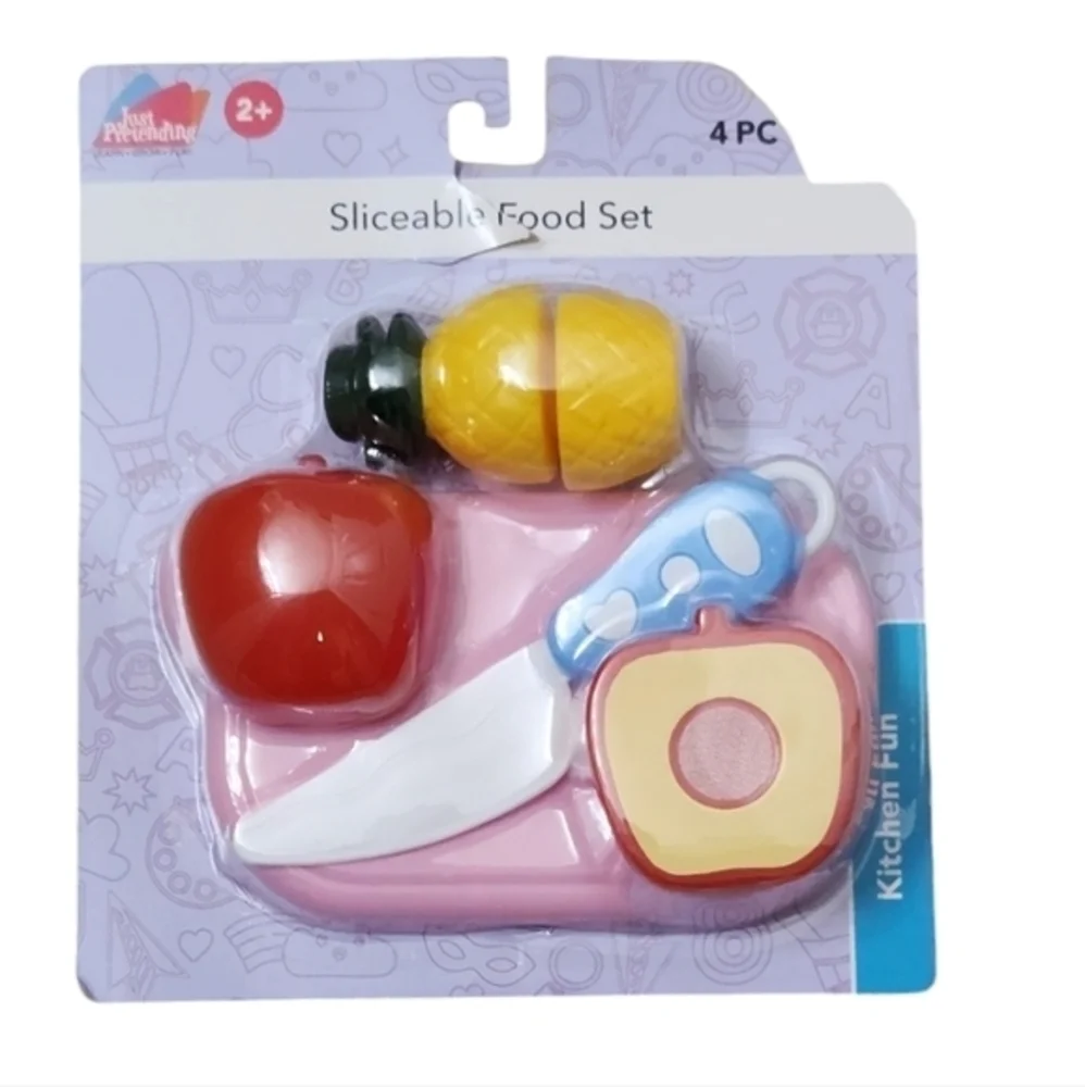 Kids Kitchen Playset Pretend Cutting Board Cooking Frying Pan Spatula Burgers‎